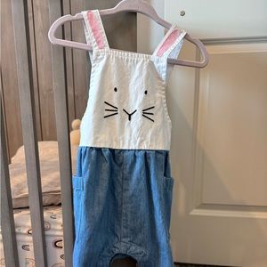 Hanna Andersson Baby Bunny Embroidered Overalls